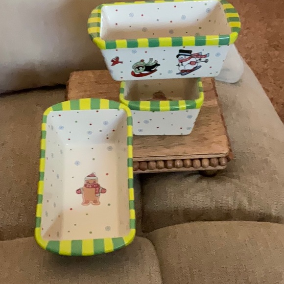 Temptations Holiday Ovenware by Tara Winter Whimsy 12 oz Mini Loaf Pans (3) - Picture 3 of 14
